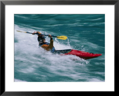 Whitewater Kayaker Surfing A Standing Wave, Futaleufu River, Chile by Skip Brown Pricing Limited Edition Print image