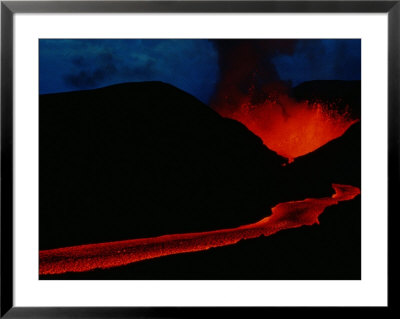 Kimanura Volcano During Eruption Showing Flowing Molten Lava by Chris Johns Pricing Limited Edition Print image