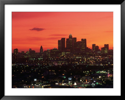 Los Angeles Skyline At Night, Ca by Ted Wilcox Pricing Limited Edition Print image