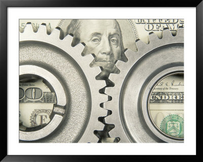Gear Wheels And Us Currency by Terry Why Pricing Limited Edition Print image