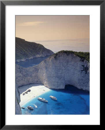 Aerial View Of Smuggler Beach In Zakynthos, Greece by Rick Strange Pricing Limited Edition Print image