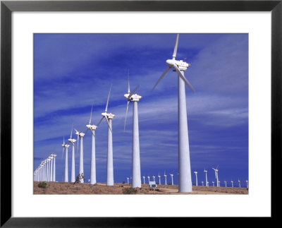 Rows Of Wind Powered Generators, Mojave, Ca by Gary Conner Pricing Limited Edition Print image