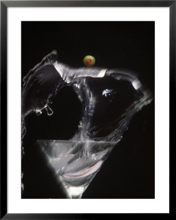 Cocktail Splashing Into Air With Olive by Dorian Weber Pricing Limited Edition Print image