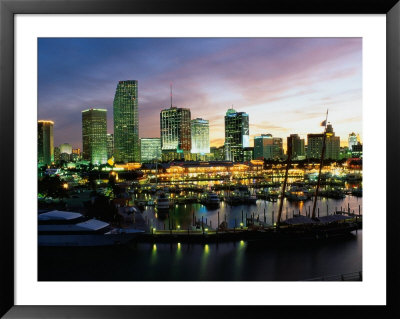 Night Skyline Of Miami, Florida by Peter Adams Pricing Limited Edition Print image