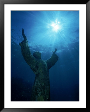 Christ Of The Abyss Statue, Pennekamp State Park, Fl by Shirley Vanderbilt Pricing Limited Edition Print image