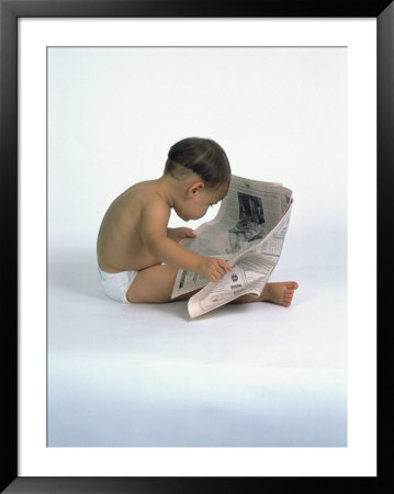Baby Reading Newspaper by David Davis Pricing Limited Edition Print image