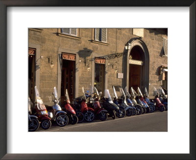 Scooters Lined Up Along Street, Florence, Italy by Frank Pedrick Pricing Limited Edition Print image