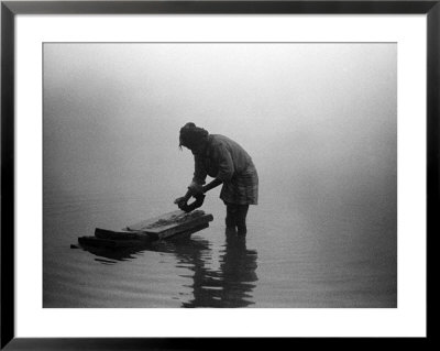 Ganges River, Varanassi, India, Washing Clothes by Elisa Cicinelli Pricing Limited Edition Print image