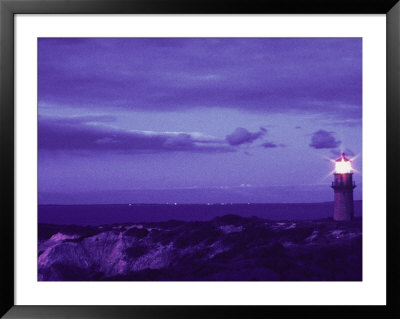 Lighthouse On Rocky Shore, Evening by Gary D Ercole Pricing Limited Edition Print image