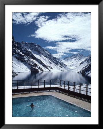 Pool And Lake Inca, Portillo Ski Resort, Chile by Pat Canova Pricing Limited Edition Print image