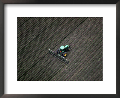 Aerial View Of Tractor In Field, Wi by Jim Wark Pricing Limited Edition Print image