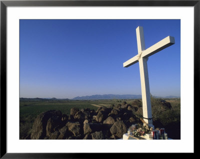 A Cross On A Hill Near The San Xavier Del Bac Mission by Rich Reid Pricing Limited Edition Print image