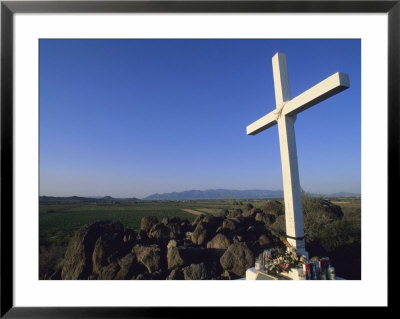 A Cross On A Hill Near The San Xavier Del Bac Mission by Rich Reid Pricing Limited Edition Print image
