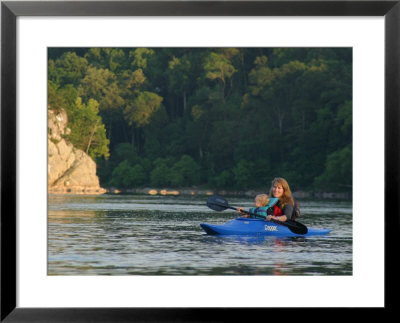 Mother And Child Kayaking On The Potomac River by Skip Brown Pricing Limited Edition Print image