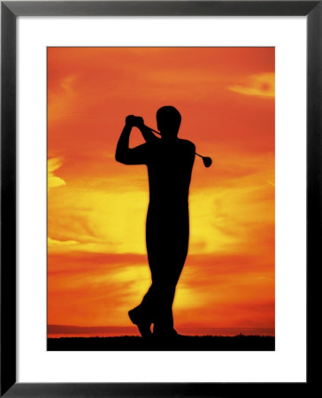 Silhouette Of Man Playing Golf by David Davis Pricing Limited Edition Print image