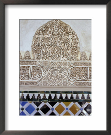 The Alhambra With Carved Muslim Inscription And Tilework, Granada, Spain by John & Lisa Merrill Pricing Limited Edition Print image