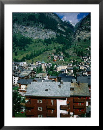 Township Below Matterhorn, Zermatt, Switzerland by Chris Mellor Pricing Limited Edition Print image