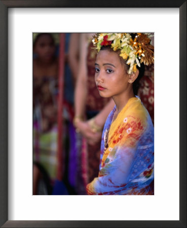 A Young Girl In Costume At The Usaba Sambah Celebration, Tenganan, Indonesia by Adams Gregory Pricing Limited Edition Print image