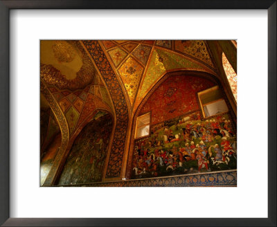 Intricate Frescoes In The Chehel Sotun Museum And Park, Esfahan, Iran by Phil Weymouth Pricing Limited Edition Print image
