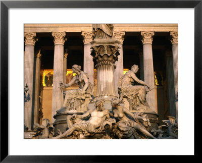 Statue Of Pallas Athene At The Entrance To Parliament, Vienna, Austria by Martin Moos Pricing Limited Edition Print image