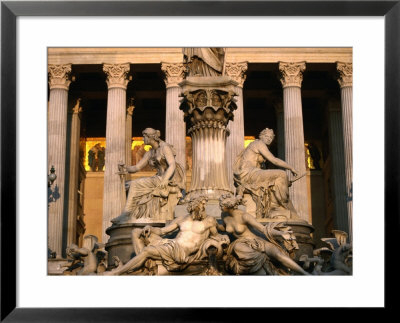 Statue Of Pallas Athene At The Entrance To Parliament, Vienna, Austria by Martin Moos Pricing Limited Edition Print image
