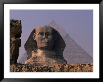 Sphinx With Pyramid In Background, Giza, Egypt by Chris Mellor Pricing Limited Edition Print image