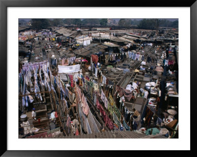 Overhead Of Laundry Hanging At Dhobi Ghats, Mumbai, India by Johnson Dennis Pricing Limited Edition Print image