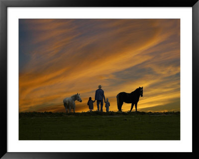 Ohio, Sugarcreek, Amish Family Viewing Sunset by Dennis Macdonald Pricing Limited Edition Print image