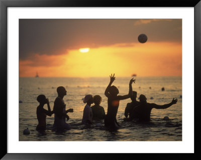 People Playing Water Volleyball, Negril, Jamaica by Mark Hunt Pricing Limited Edition Print image