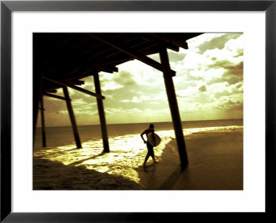 Surfer Walking Along Tide by Jan Lakey Pricing Limited Edition Print image