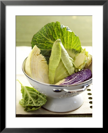 Various Types Of Cabbage In A Strainer by Joff Lee Pricing Limited Edition Print image