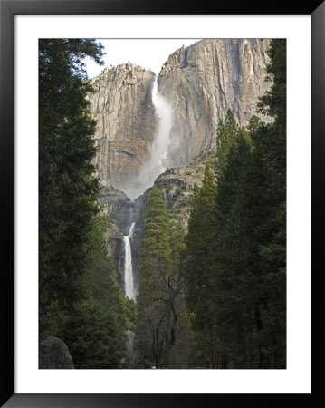 Upper And Lower Yosemite Falls In The Winter, California by Rich Reid Pricing Limited Edition Print image