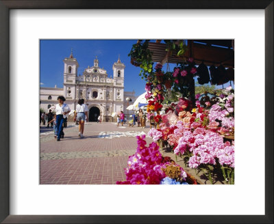 The Church Of Virgin De Los Dolores And Flower Stall, Tegucigalpa, Honduras, Central America by Robert Francis Pricing Limited Edition Print image