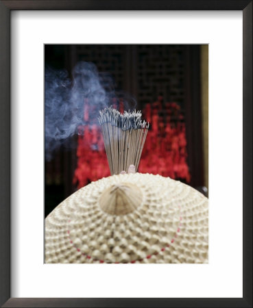 Chinese Woman With Incense Sticks, Jade Buddha Temple, Shanghai, China, Asia by Angelo Cavalli Pricing Limited Edition Print image