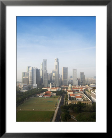 Singapore City Skyline At Dawn With The Padang And Colonial District In The Foreground, Singapore by Amanda Hall Pricing Limited Edition Print image