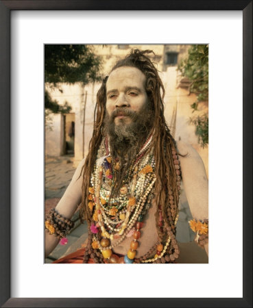 Portrait Of A Hindu Holy Man (Saddhu), Varanasi (Benares), Uttar Pradesh State, India, Asia by Gavin Hellier Pricing Limited Edition Print image