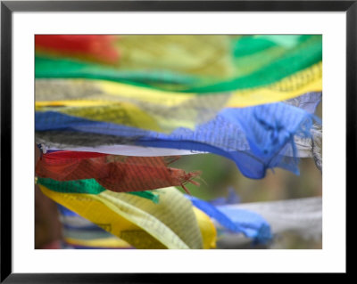 Praying Flags Against Blue Sky At Pepe La Pass, Phobjikha Valley, Gangtey, Bhutan by Keren Su Pricing Limited Edition Print image