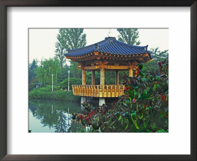 Pagoda Next To Lake And Park, Kyongju, South Korea by Dennis Flaherty Pricing Limited Edition Print image