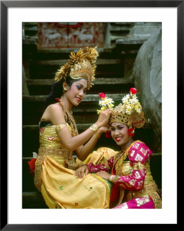 Balinese Dancers In Front Of Temple In Ubud, Bali, Indonesia by Jim Zuckerman Pricing Limited Edition Print image