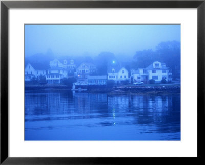 Boothbay Harbor, Houses In Morning Fog, Boothbay, Maine by John Elk Iii Pricing Limited Edition Print image
