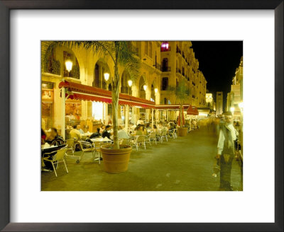 Outdoor Restaurants At Night In Downtown Area Of Central District, Beirut, Lebanon, Middle East by Gavin Hellier Pricing Limited Edition Print image