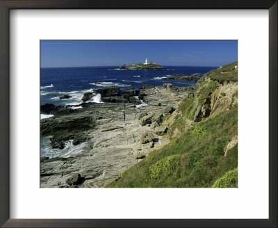 Godrevy Island Lighthouse, Near St. Ives, North Coast, Cornwall, England, United Kingdom by Duncan Maxwell Pricing Limited Edition Print image