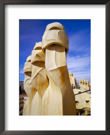 Gaudi Architecture, Chimneys, Casa Mila, La Pedrera, Barcelona, Catalonia, Spain by Marco Simoni Pricing Limited Edition Print image