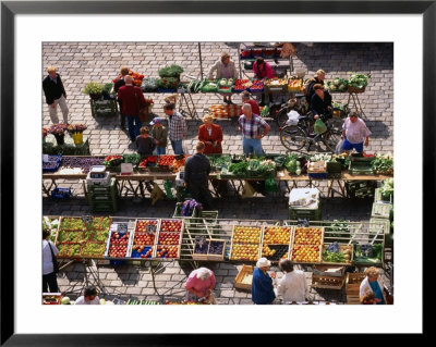 Food Market In Central Square, Freising, Germany by Wayne Walton Pricing Limited Edition Print image