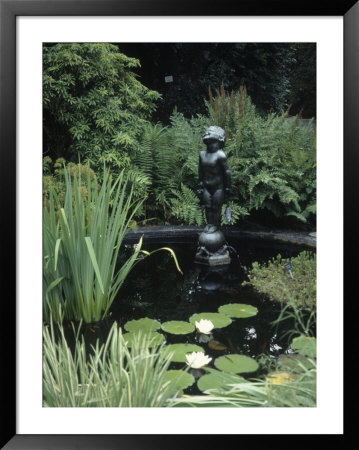 Statue In Fountain In Garden by Jennifer Broadus Pricing Limited Edition Print image