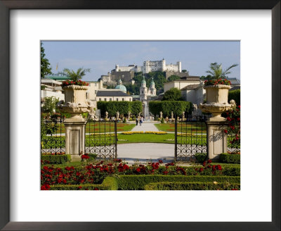 Mirabell Gardens And Schloss Hohensalzburg, Salzburg, Austria by Charles Bowman Pricing Limited Edition Print image