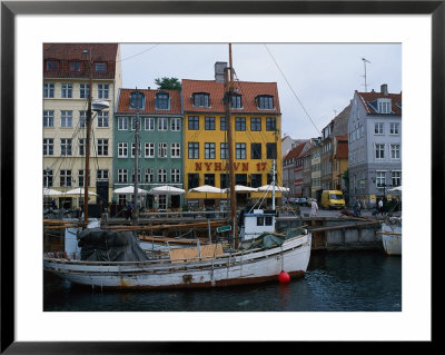 Boats In Canal By Buildings, Copenhagen, Denmark by Harvey Schwartz Pricing Limited Edition Print image