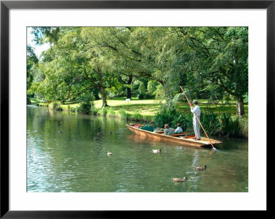 Punting On The Avon River, Christchurch, New Zealand by William Sutton Pricing Limited Edition Print image
