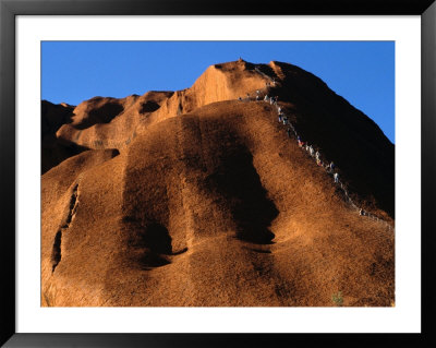 People Climb To The Top Of A Mountain With The Help Of A Hand Rail by Paul Chesley Pricing Limited Edition Print image
