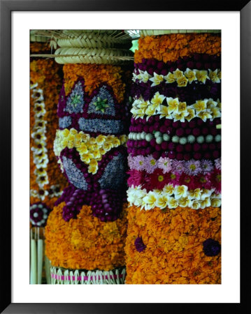 Intricate Flower Decorations, Opening Of The Bali Arts Festival, Indonesia by Adams Gregory Pricing Limited Edition Print image